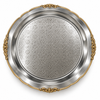 Stainless Steel Round Designer Serving Plate with Brass Border