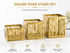 Square Gold Riser Stand – Stainless Steel Display Risers for Buffet, Catering & Parties - Available in various sizes