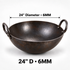 MS Iron Round Bottom Kadai (6MM)-36" - 18" Sizes