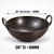 MS Iron Round Bottom Kadai (6MM)-36
