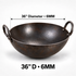 MS Iron Round Bottom Kadai (6MM)-36" - 18" Sizes