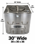 NSF Certified Clay Tandoor Oven, SQUARE Stainless Steel body - 26, 28, 30, 32, 34, 36 inches - Natural Gas