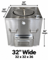 NSF Certified Clay Tandoor Oven, SQUARE Stainless Steel body - 26, 28, 30, 32, 34, 36 inches - Natural Gas