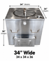 NSF Certified Clay Tandoor Oven, SQUARE Stainless Steel body - 26, 28, 30, 32, 34, 36 inches - Natural Gas