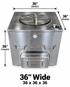 NSF Certified Clay Tandoor Oven, SQUARE Stainless Steel body - 26, 28, 30, 32, 34, 36 inches - Natural Gas