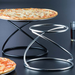 American MetalCraft LWUS779 black wrought iron pizza stand with swirl design