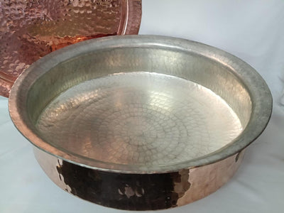 Traditional Copper Handi / Lagan with Kalai (Tin Coating Inside) – Authentic Indian Cookware for Biryani, Curries & Slow Cooking