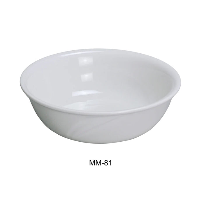 Yanco MM-81 8" Bowl, Embossed Pattern Bone, White Durable China 48 Oz, Pack of 12 (1 Dz)