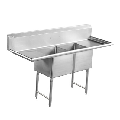 Serve-Ware 21" One Compartment Sink with Backsplash – 304 Stainless Steel Commercial Sink (D2CWP1620-V)