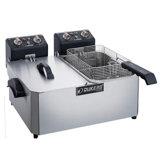 Dukers Two Basket Electric Countertop Fryer DCF15ED - 30lb