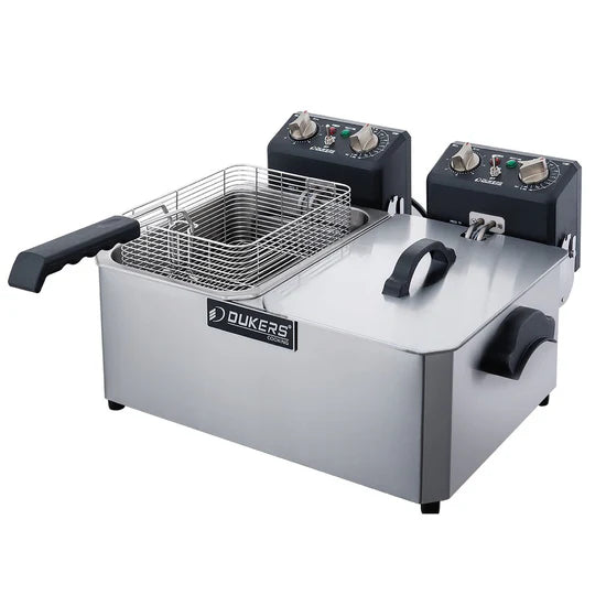 Dukers Two Basket Electric Countertop Fryer DCF7ED - 14lb