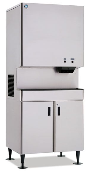 Heavy-duty SD-750 ice dispenser stand with corrosion-resistant stainless steel exterior
