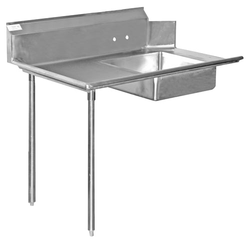 Serv-Ware DDT48L-CWP-V 48" Soiled Straight Dishtable with Left Side Sink, 11" Backsplash – NSF