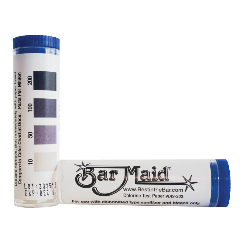 DIS-303 - Bar Maid Chlorine Strips in Vial by Winco