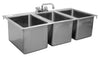 Serve-Ware 36" Drop-In 3 Compartment Sink with Faucet & Drains – 304 Stainless Steel Commercial Sink (DIS-3C1014-CWP)