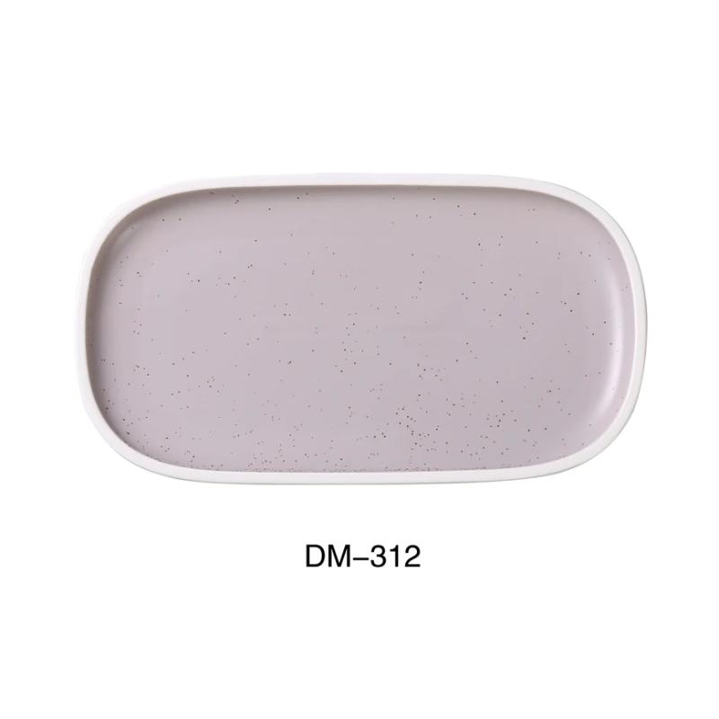 Yanco DM-312 Denmark RECTANGULAR PLATE WITH UPRIGHT RIM, China, Matte Glaze, Light Purple (1 Dz)