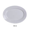 Yanco MM-34 9 1/4" X 7" Oval Platter, Embossed Pattern Bone, White Durable China, Pack of 24 (2 Dz)