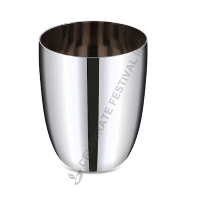 Hammered finish stainless steel oval glass for hot and cold drinks