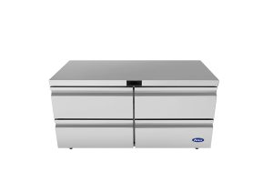 Atosa AUR60D4 Undercounter Refrigerator with Drawers – 60” Commercial Worktop Fridge, 4 Drawer, Stainless Steel