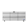 Atosa AUR72D6 Undercounter Refrigerator with Drawers – 72” Commercial Worktop Fridge, 6 Drawer, Stainless Steel