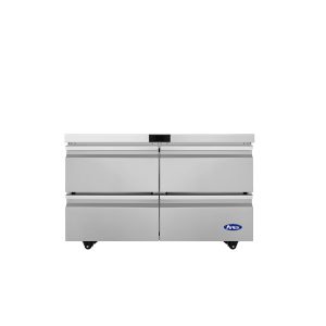 Atosa AUR48D4 Undercounter Refrigerator with Drawers – 48” Commercial Worktop Fridge, 4 Drawer, Stainless Steel