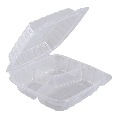 Empress Clear Hinged Take-Out Containers, Microwave-Safe Polypropylene
