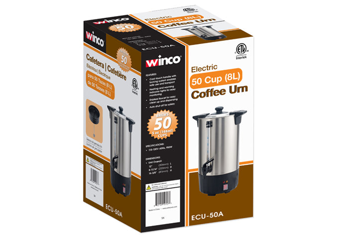 ECU SERIES Electric Stainless Steel Coffee Urns by Winco - Available in Different Sizes