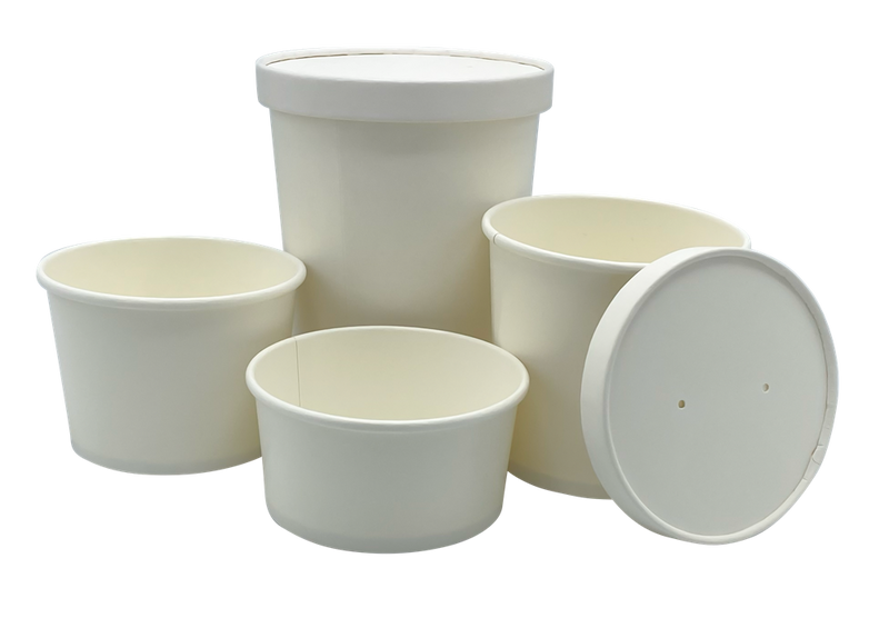 Empress White Paper Food & Soup Containers with Lid (250/CASE)