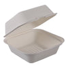 Empress Natural White Compostable Fiber Take-Out Containers PFAS-Free Bagasse Hinged