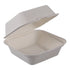 Empress Natural White Compostable Fiber Take-Out Containers PFAS-Free Bagasse Hinged