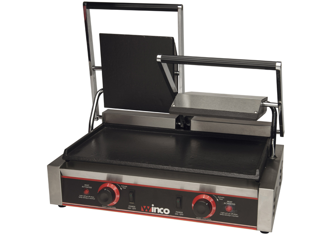 Winco ESG-2 Sandwich Grill, Double, 9" Flat Plates, 120V (Price/Set)