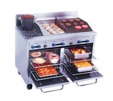 Comstock-Castle, F3218-18-1.5RB, Range, 48", 2 Burners, 18" Griddle, 18" Charbroiler