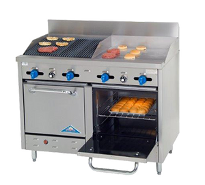 Comstock-Castle, F3218-24-2RB, Range, 48", 24" Griddle, 24" Charbroiler