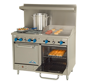 Comstock-Castle, F3218-24, Range, 48", 4 Burners, 24" Griddle