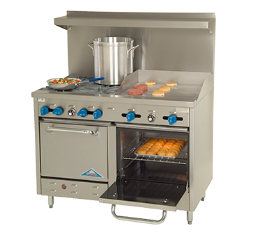 Comstock-Castle, F3218-24, Range, 48", 4 Burners, 24" Griddle
