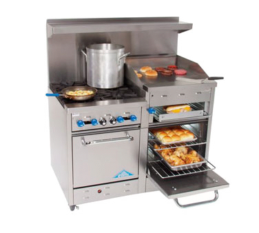 Comstock-Castle, F3218-24B, Range, 48", 4 Burners, 24" Griddle/Broiler