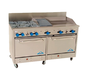 Comstock-Castle, F3226-24-1RB, Range, 60", 4 Burners, 24" Griddle, 12" Charbroiler