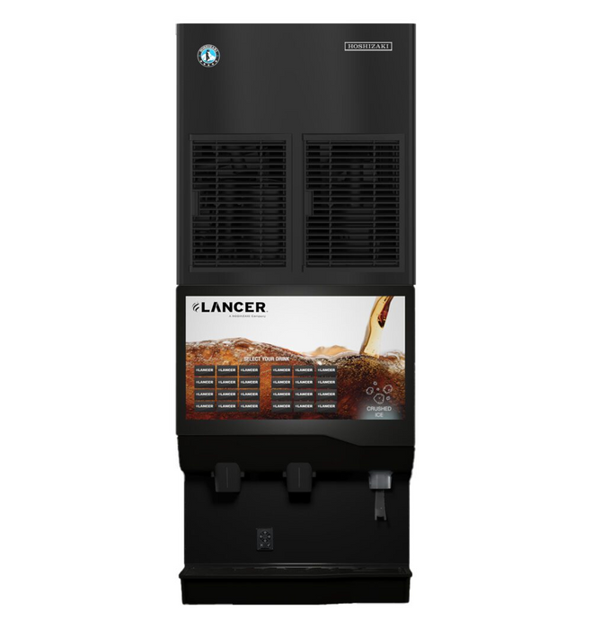 Air-cooled cubelet ice machine with front airflow and clean stainless steel finish