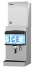 Durable Hoshizaki DM-4420N countertop ice dispenser with illuminated graphics