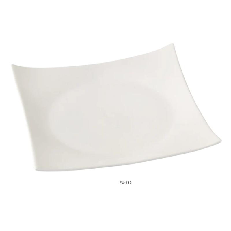 Yanco FU-110 Fuji 10.5″ Square Sushi Plate, China, Bone White (1Dz)