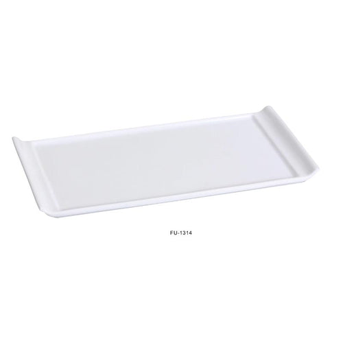 Yanco FU-1314 Fuji Rectangular Display Plate, Porcelain, Bone White, Pack of 6