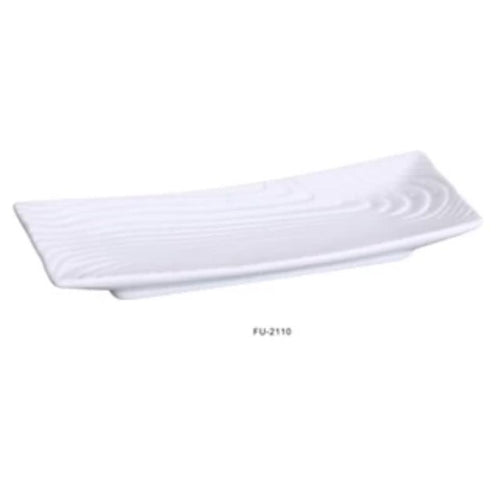 Yanco FU-2110 Fuji Rectangular Plate, Porcelain, Bone White (2Dz)