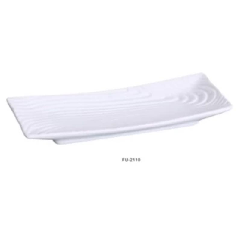 Yanco FU-2110 Fuji Rectangular Plate, Porcelain, Bone White (2Dz)