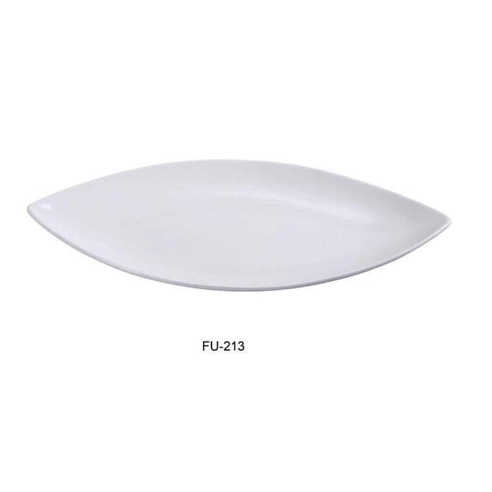 Yanco FU-213 Fuji Oval Plate, Porcelain, Bone White Color (1Dz)