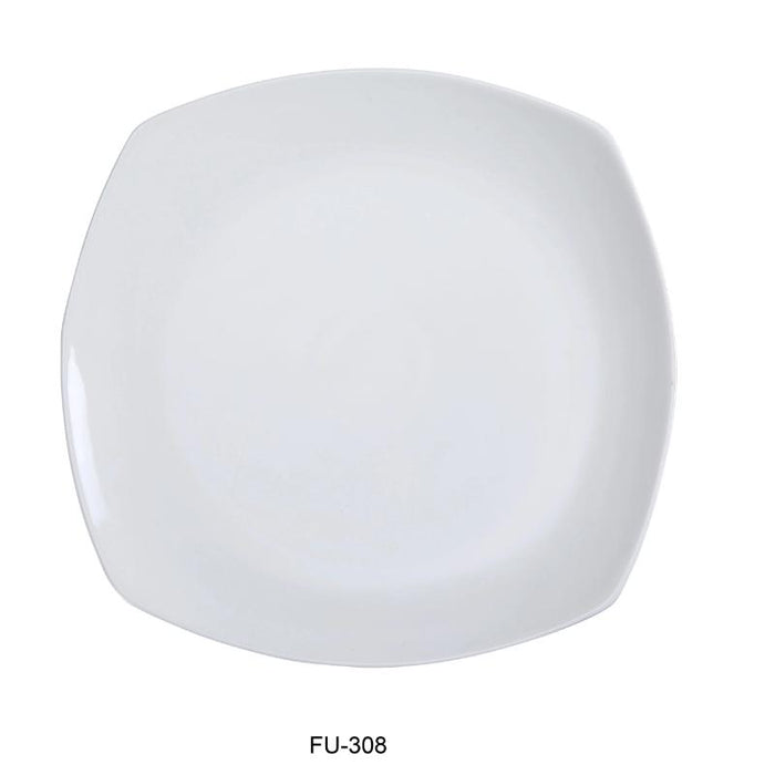 Yanco FU-308 Fuji Square Flat Plate,  Porcelain, Bone White (3Dz)