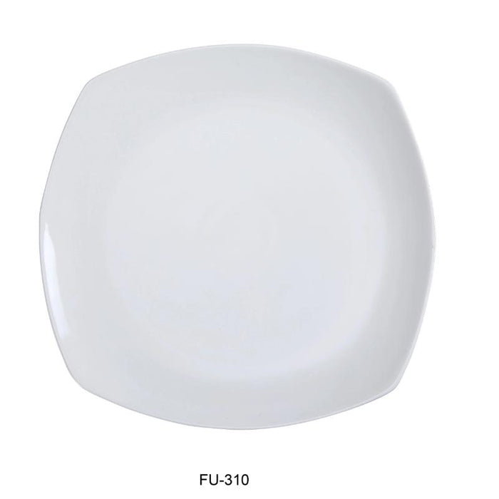 Yanco FU-310 Fuji 10″ Square Flat Plate, Porcelain, Bone White (2Dz)