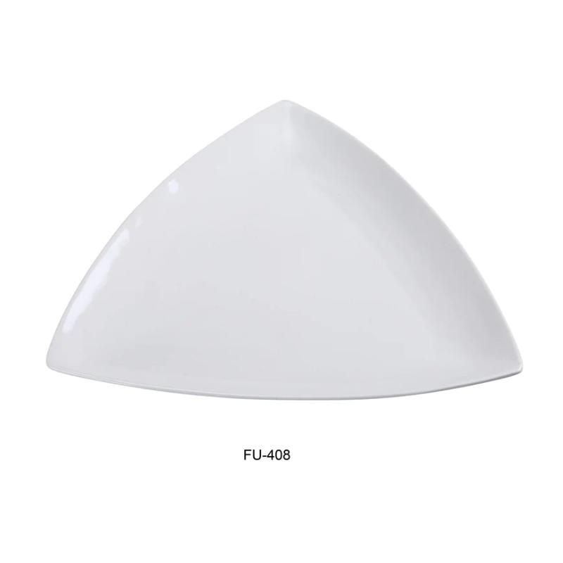 Yanco FU-408 Fuji 8″ Triangle Plate, China, Bone White (3Dz)