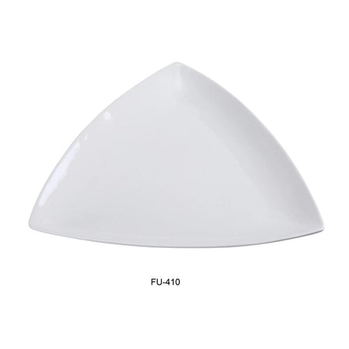 Yanco FU-410 Fuji 10″ Triangle Plate, Porcelain, Bone White (2Dz)