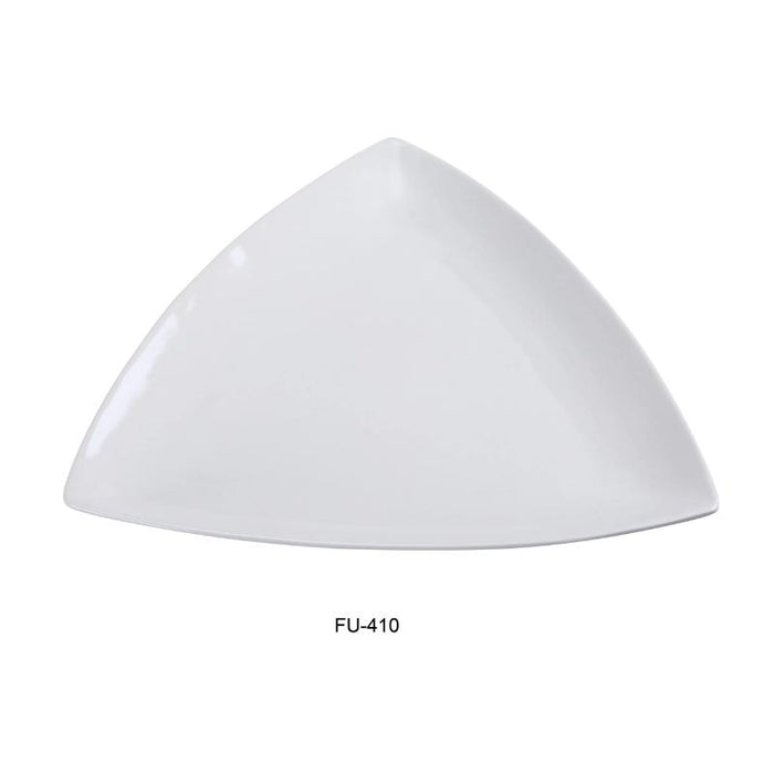 Yanco FU-410 Fuji 10″ Triangle Plate, Porcelain, Bone White (2Dz)