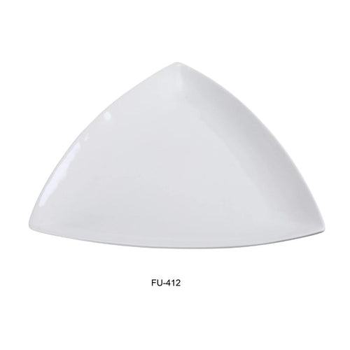 Yanco FU-412 Fuji 12″ Triangle Plate, Porcelain, Bone White (1Dz)